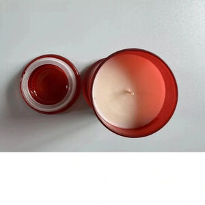 COPY - ARCHIPELAGO Peppermint Candle Unused Red Frosted Glass $42.00